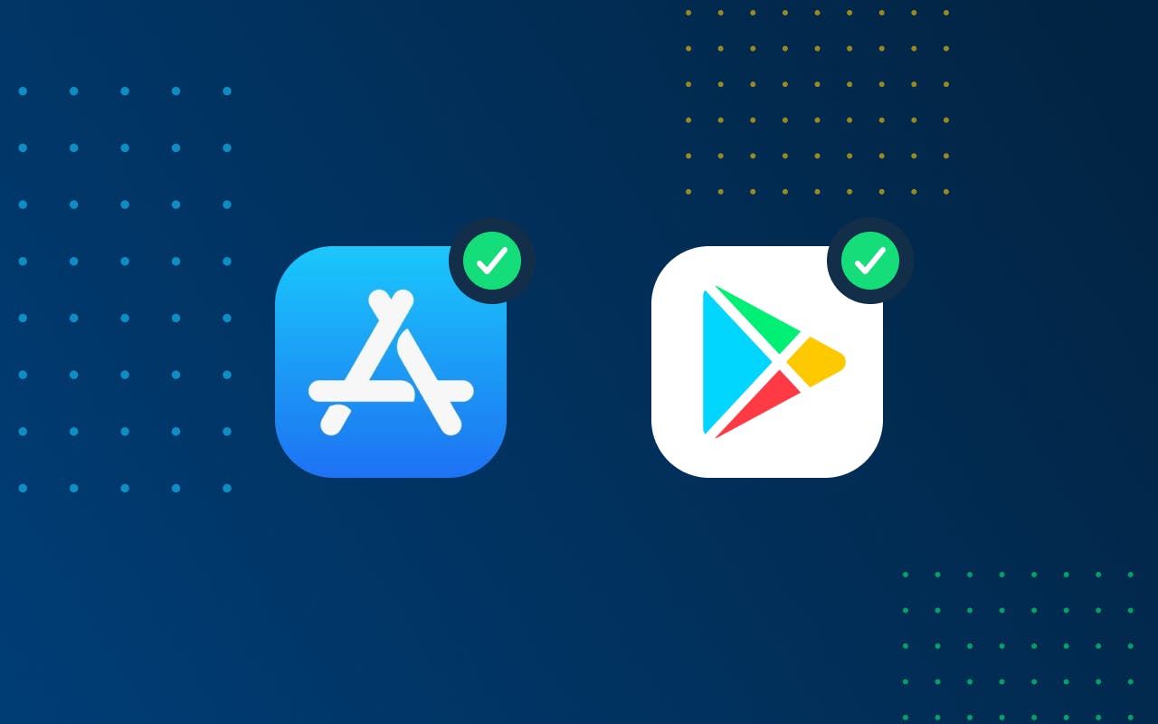 Apple App store and google play store icons