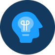 head icon with lightbulb