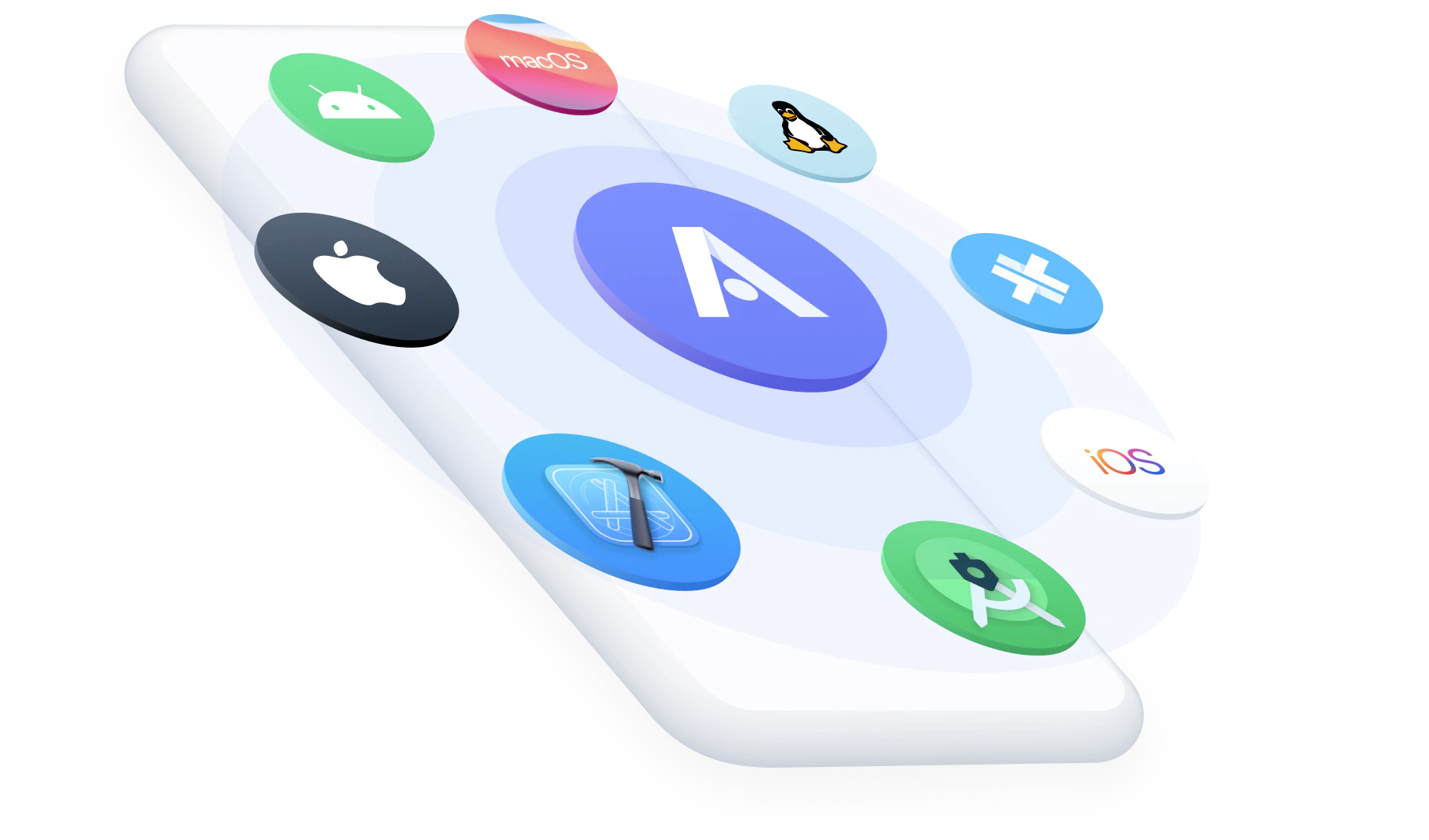 Appflow logo surrounded by app icons