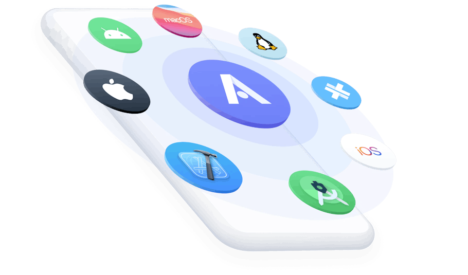 Appflow logo surrounded by app icons