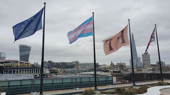 flags on the roof