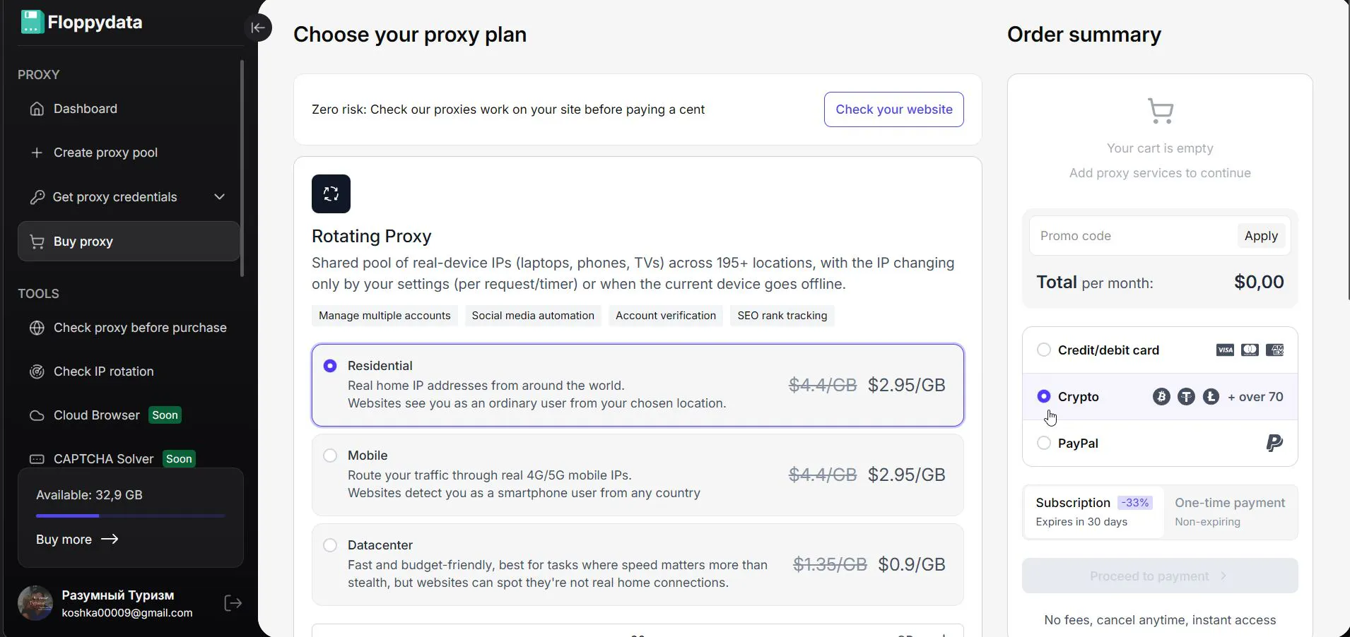 Buying proxies. FloppyData 
