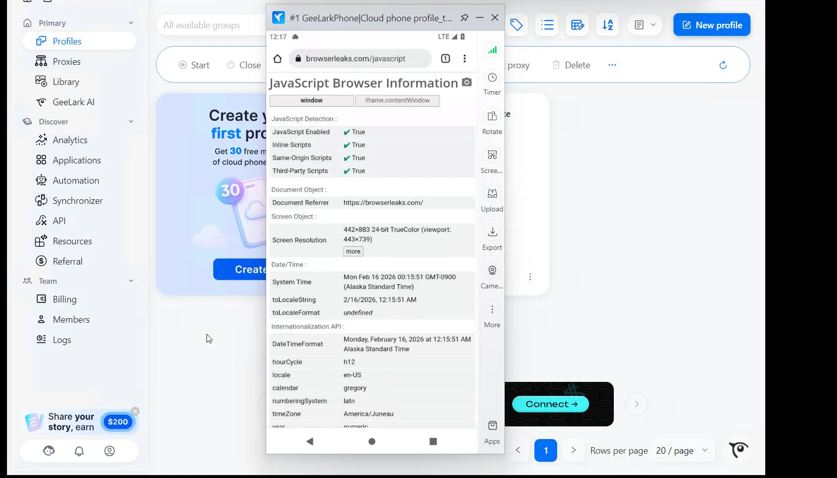 test mobile browser