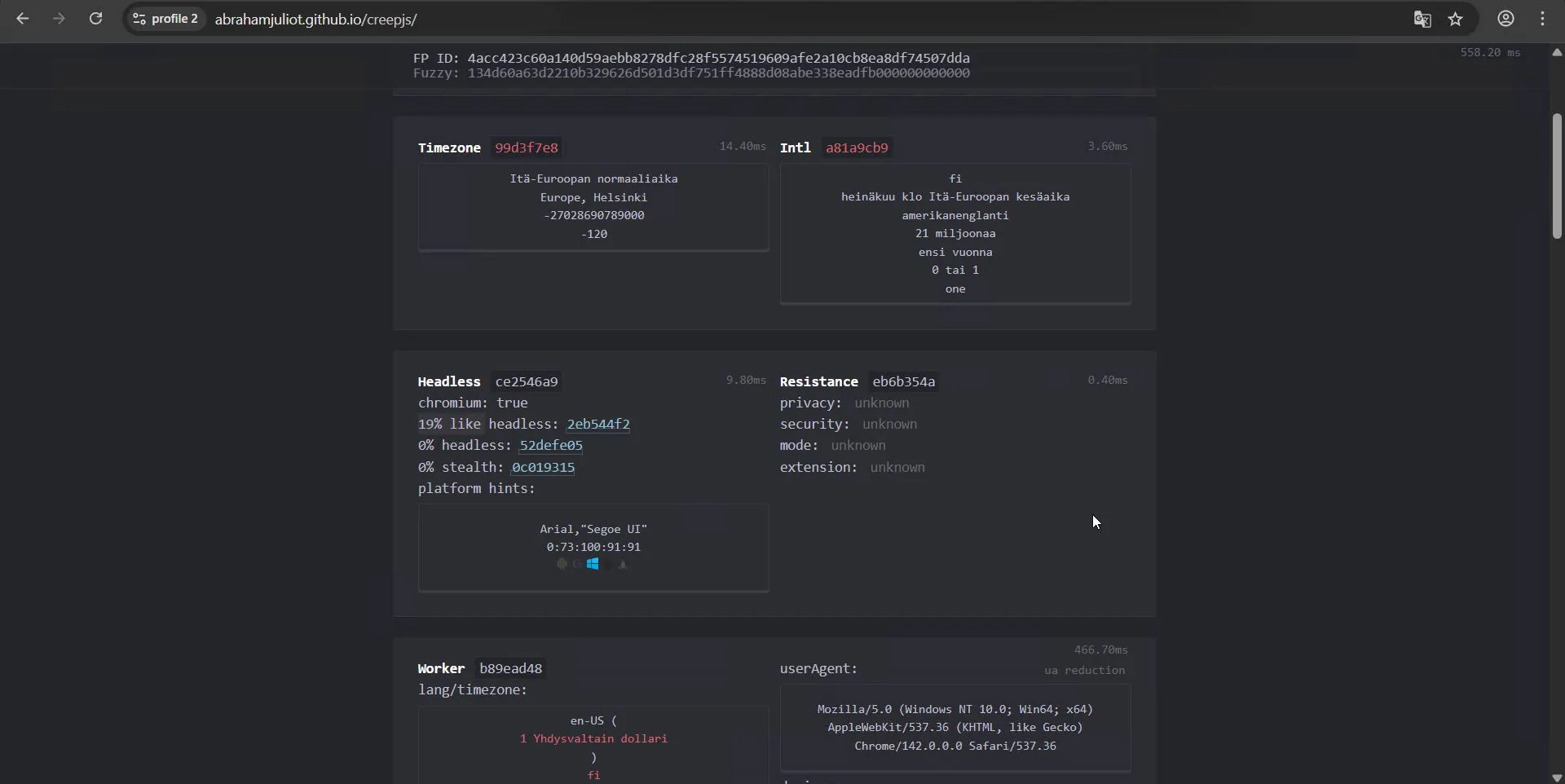 test browser