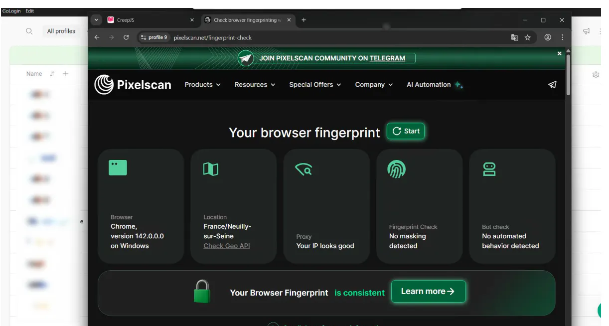 browser fingerprint test
