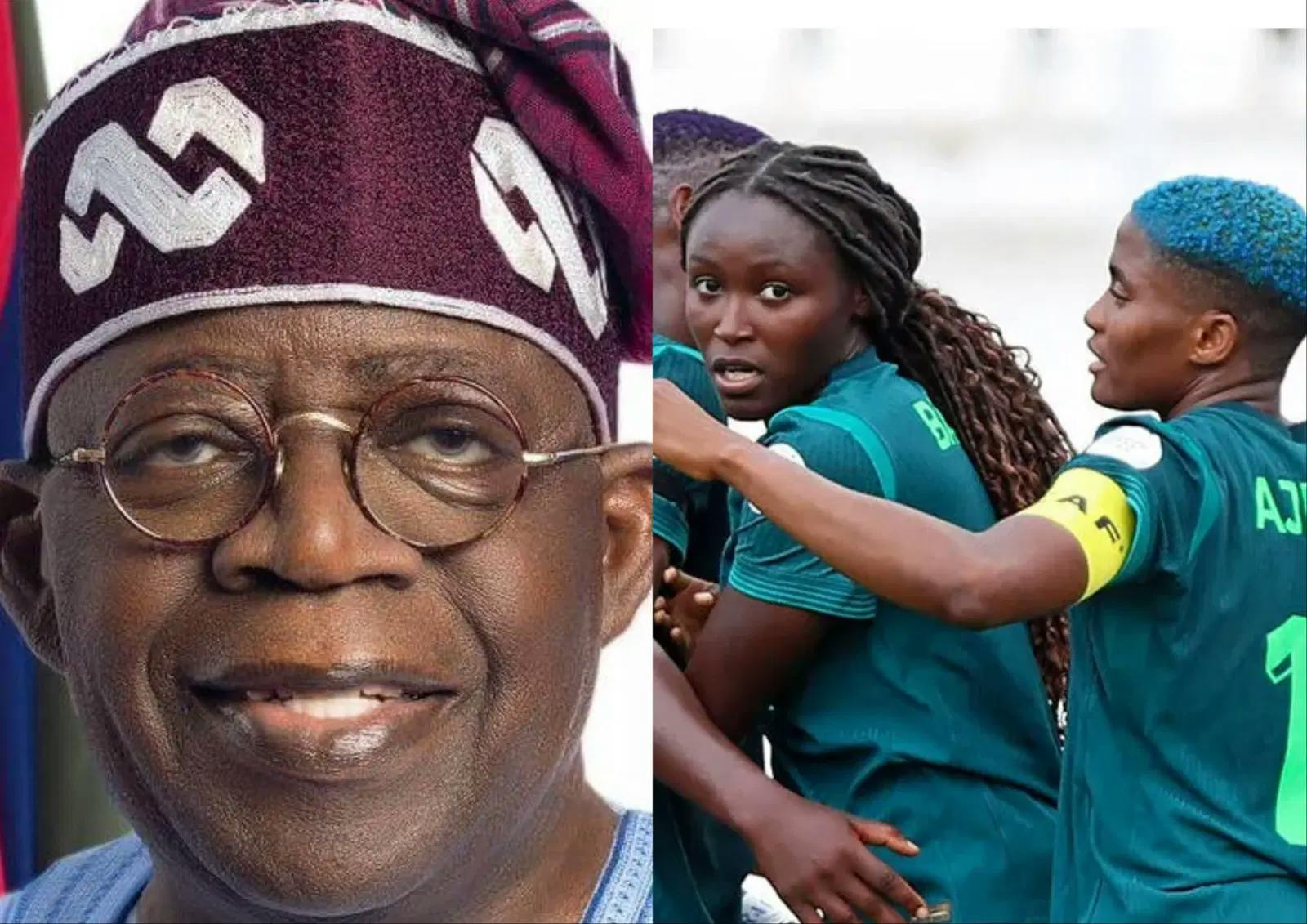 Bring the trophy back home – Tinubu encourages the Super Falcons following their victory against South Africa.