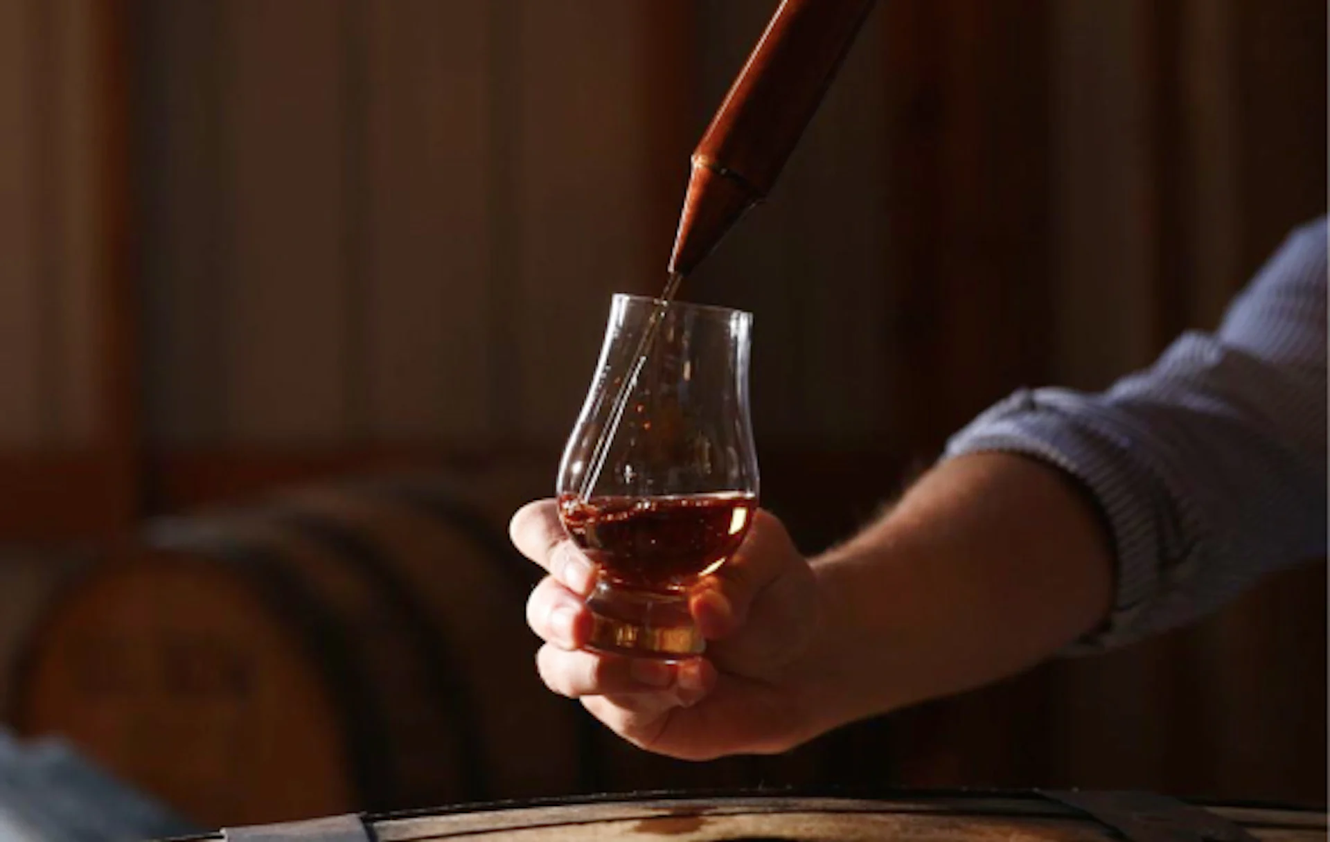 Pouring a whiskey tasting