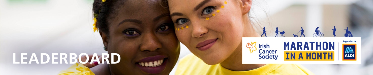 Irish Cancer Society Marathon in a Month Leaderboards header banner