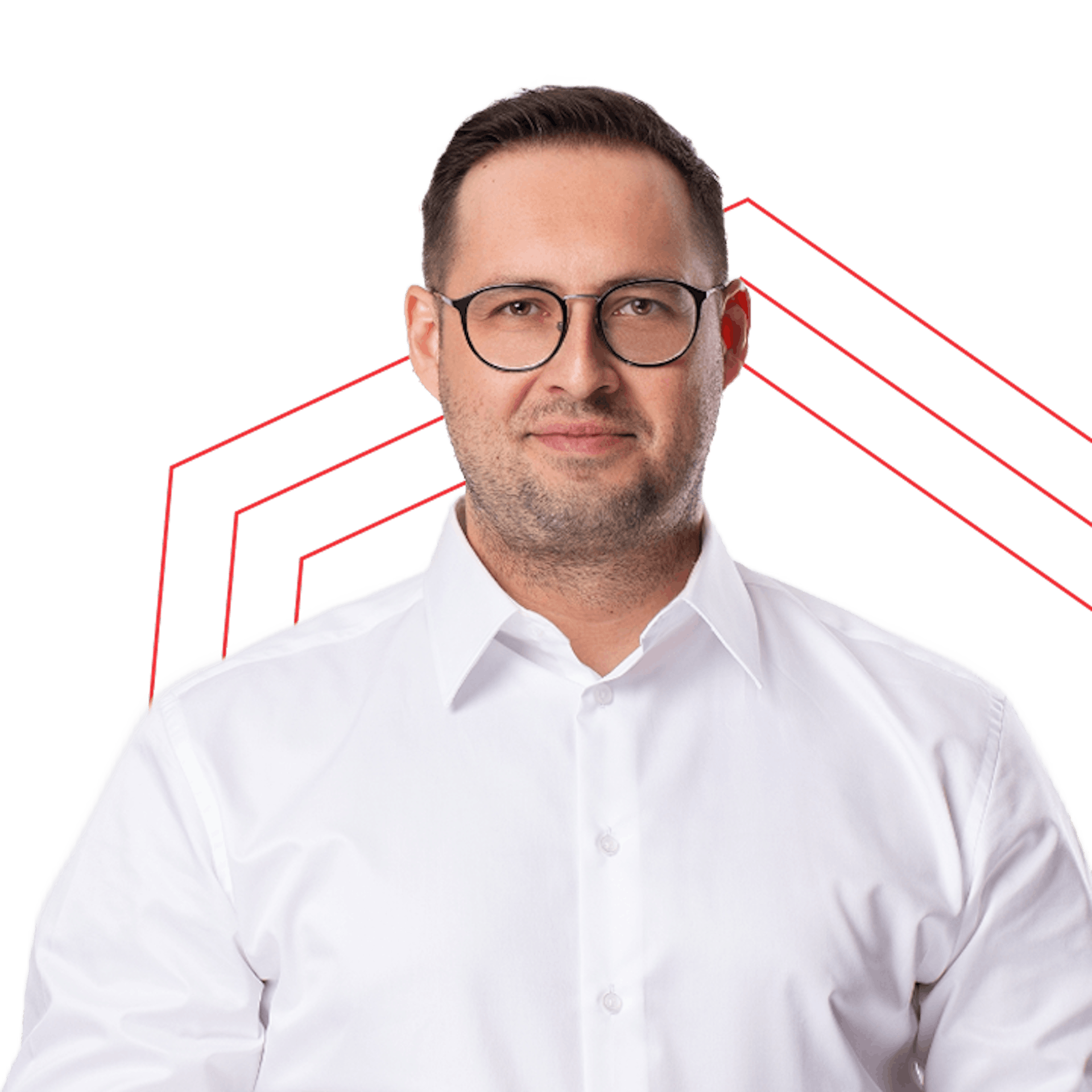 Przemek Urbaniak - Head of Delivery @ iRonin.IT. A person wearing a white dress shirt with arms crossed. The background is plain white.