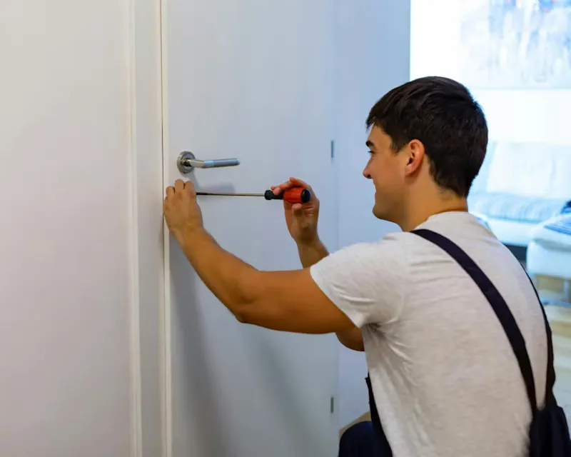 An image of an internal door handle being fixed