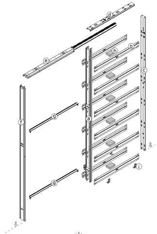 A pocket door frame