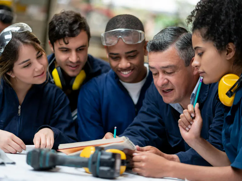 An image of tradespeople on site