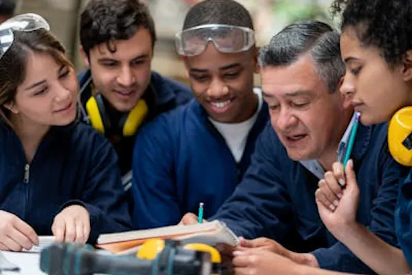 An image of tradespeople working together