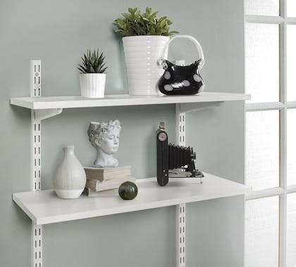 A twin slot shelving system