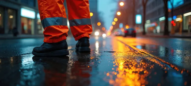An image of a tradesperson in rain