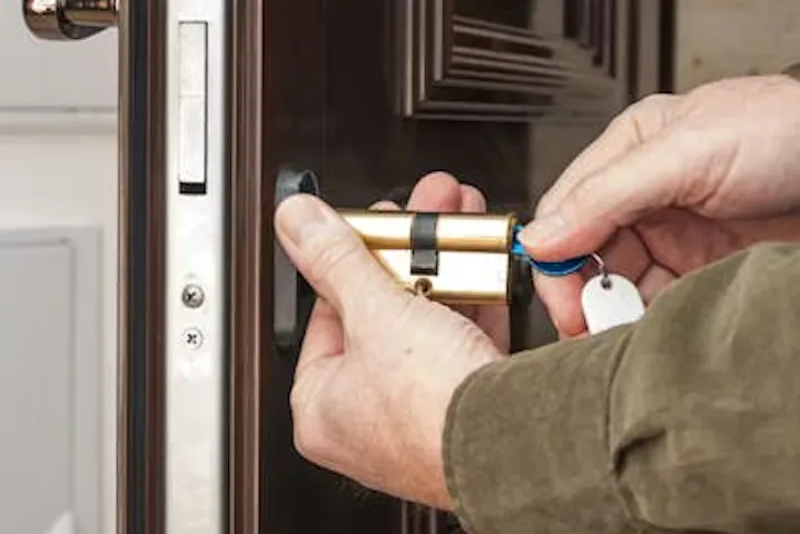 An image of a front door lock