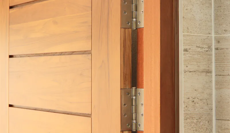 An image of door hinges