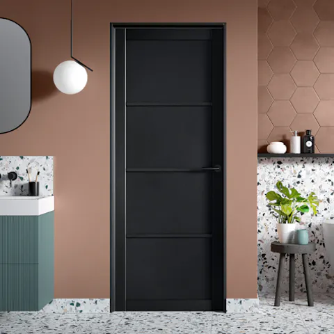 An image of a bathroom door