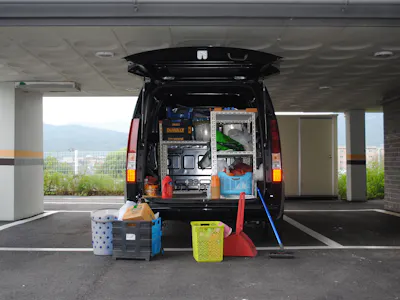 An image of a work van