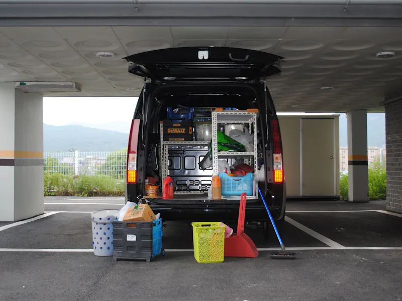 An image of a work van