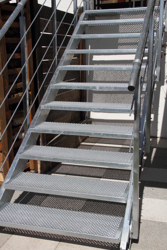 Warehouse Stairs With Wire Balustrade