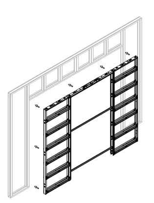 A pocket door frame