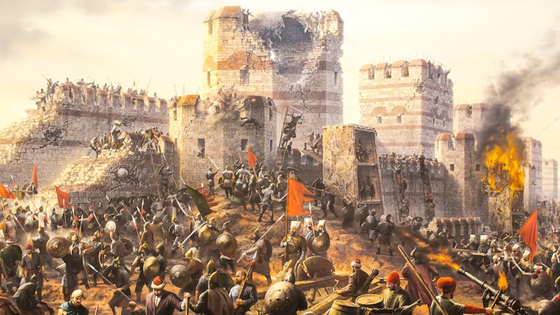 Artist depiction of the Fall of Constantinople