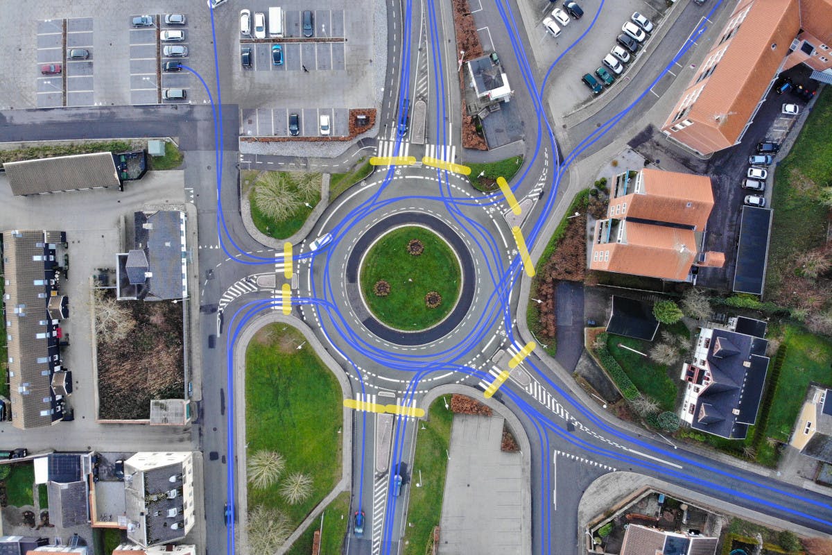 Roundabout aerial drone image analysis