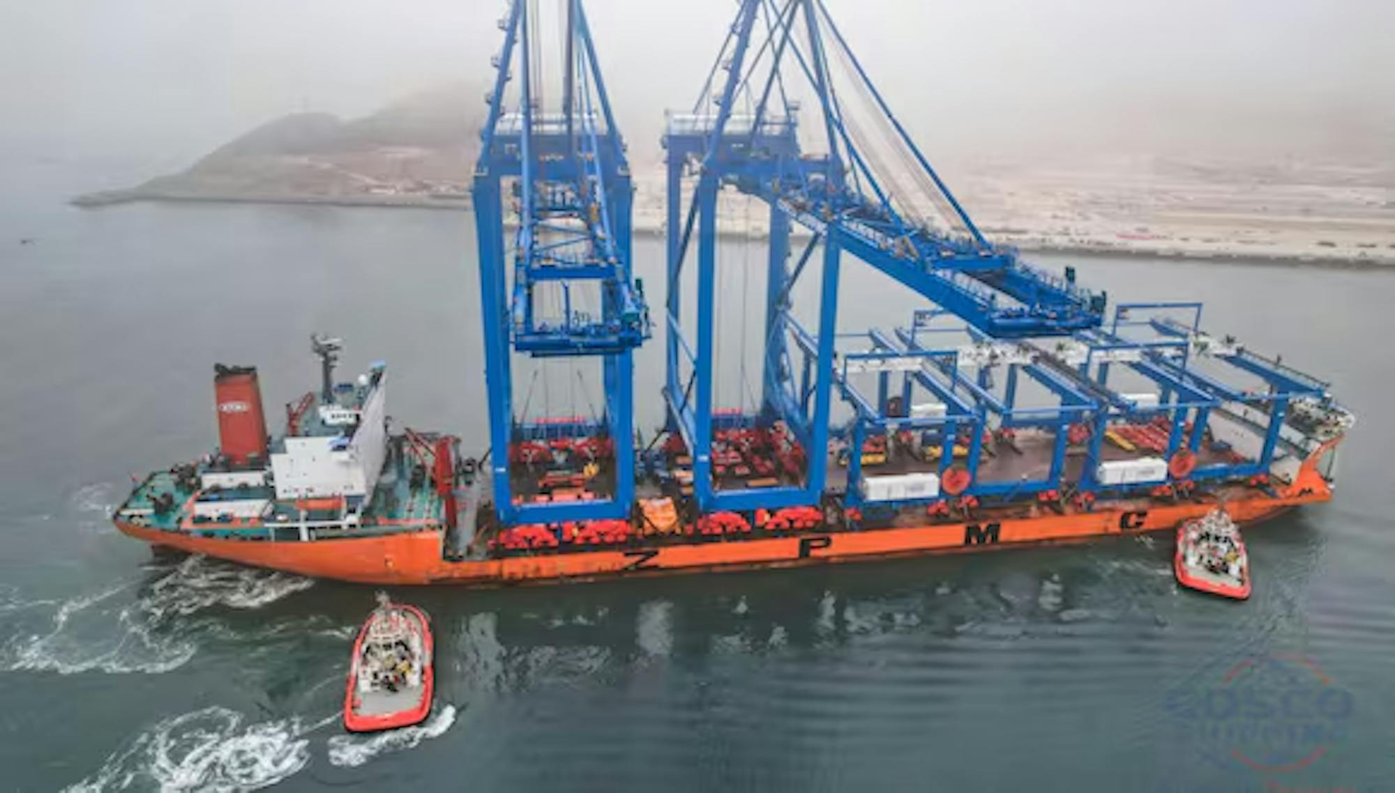 Nuevas grúas especializadas arriban al puerto de Chancay potenciando su capacidad logística