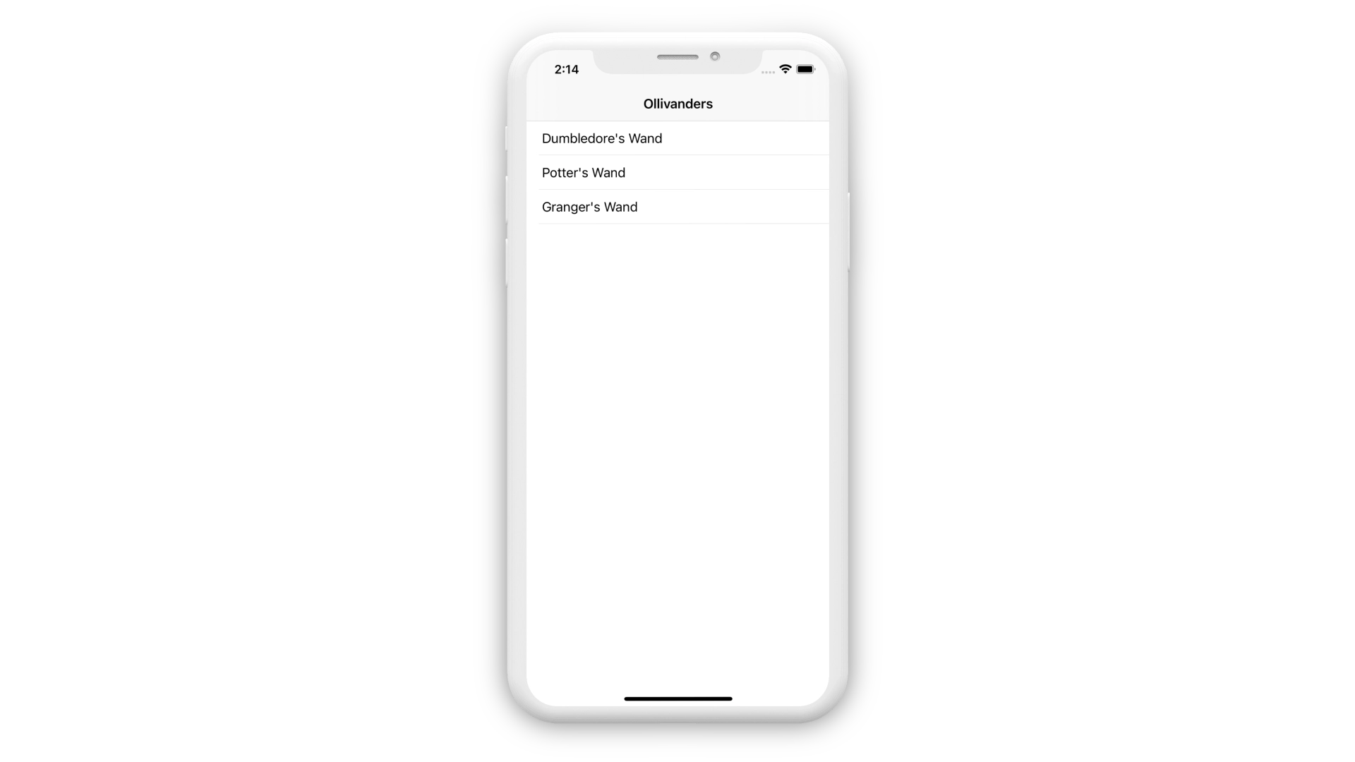 Ollivanders UI Mockup