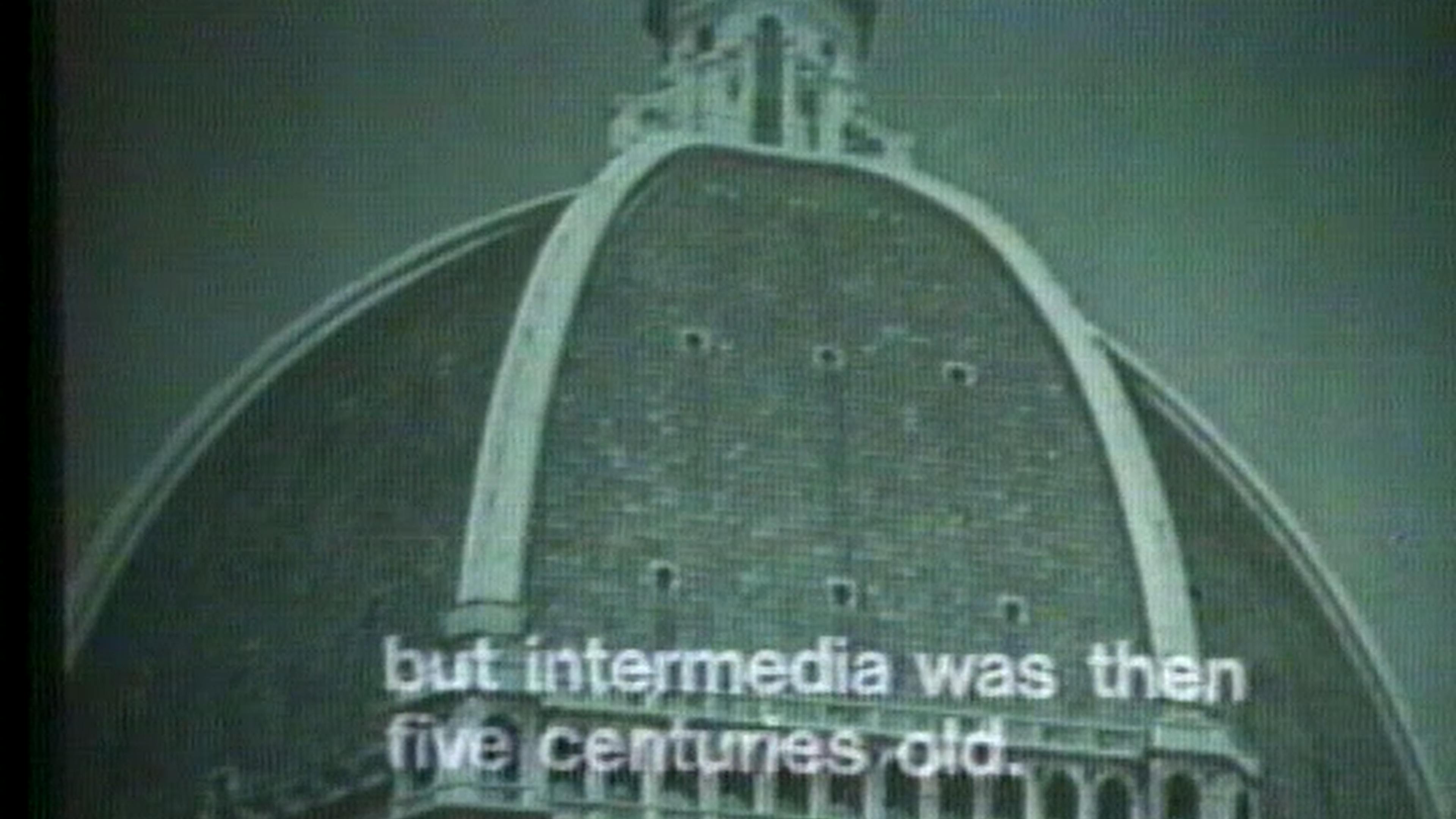 Black-and-white film still of a dome