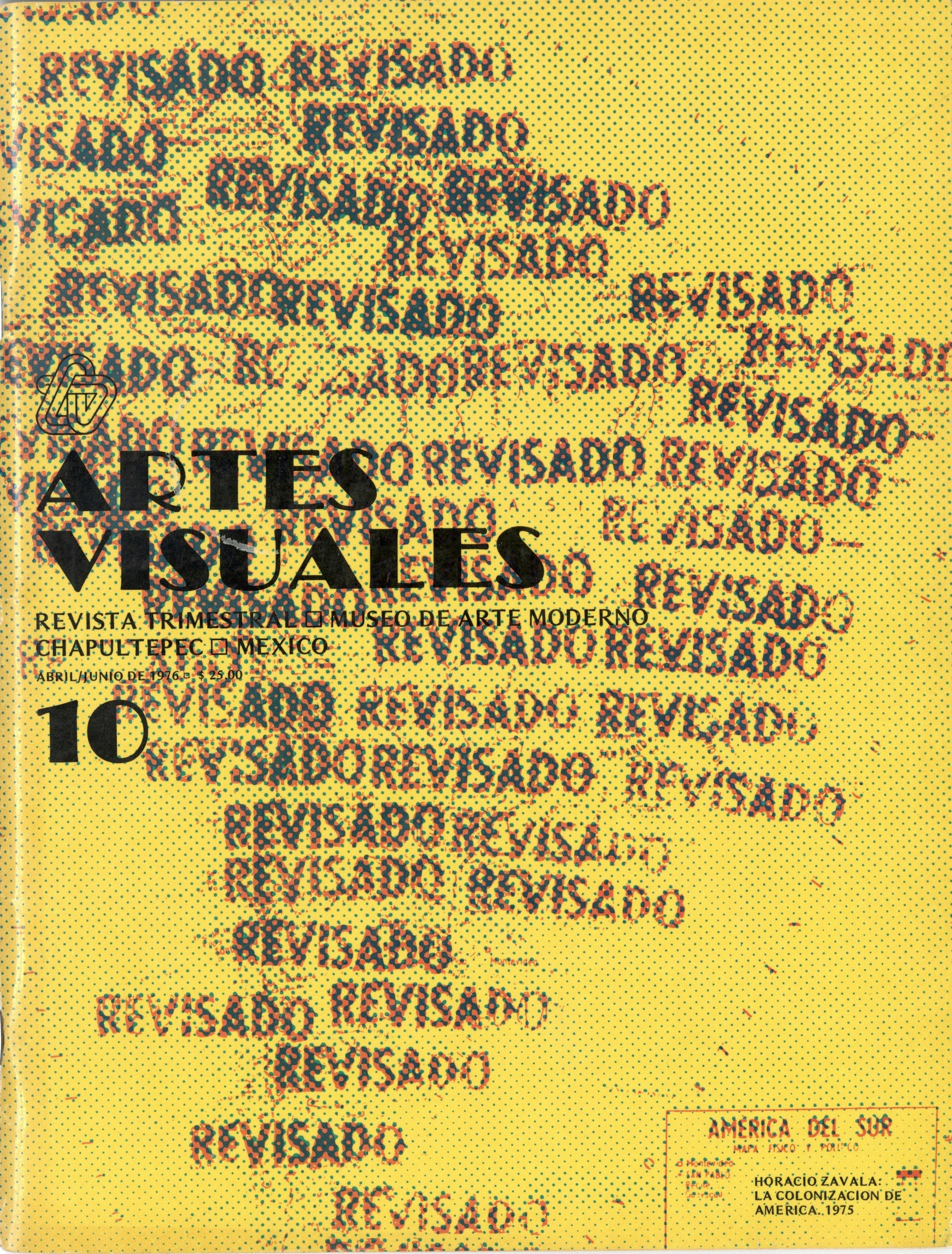 Magazine cover with map of South America over yellow background