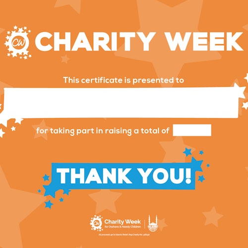 Charity Week certificate