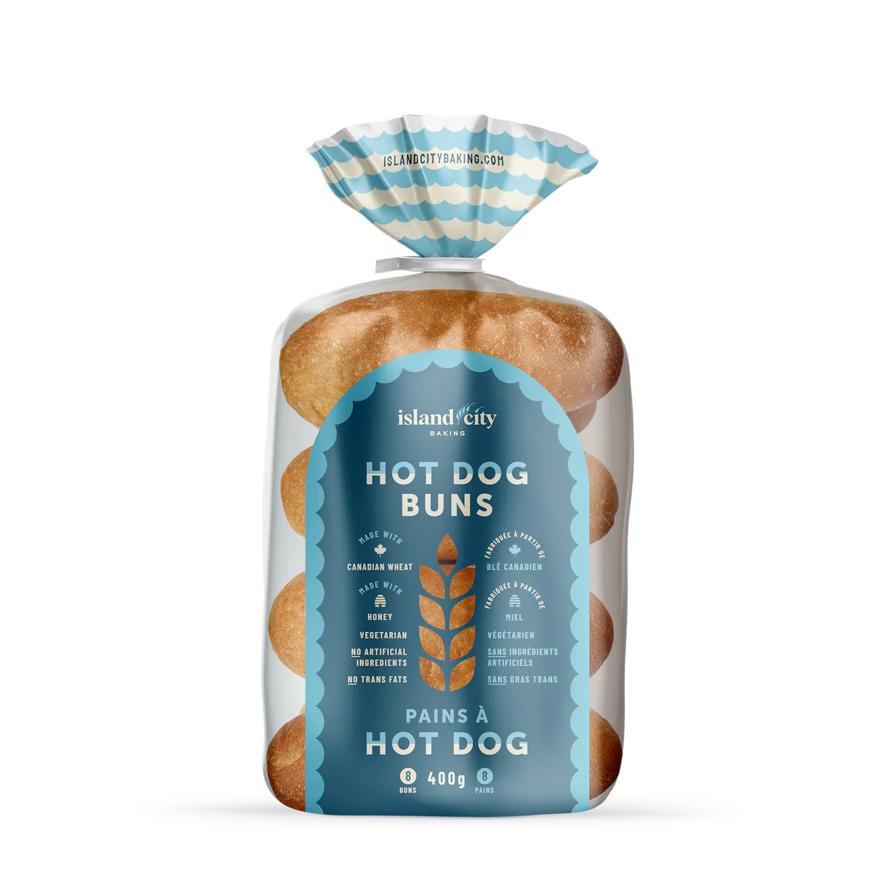 Retail hot dog bun packaging