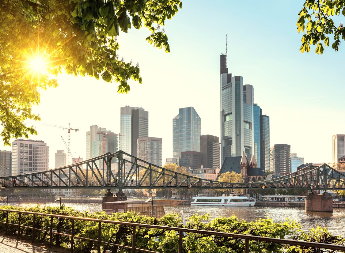 Frankfurt skyscrapers in the sun