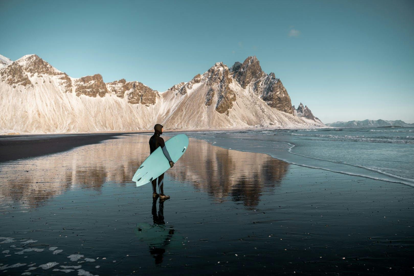 Surfer in Iceland