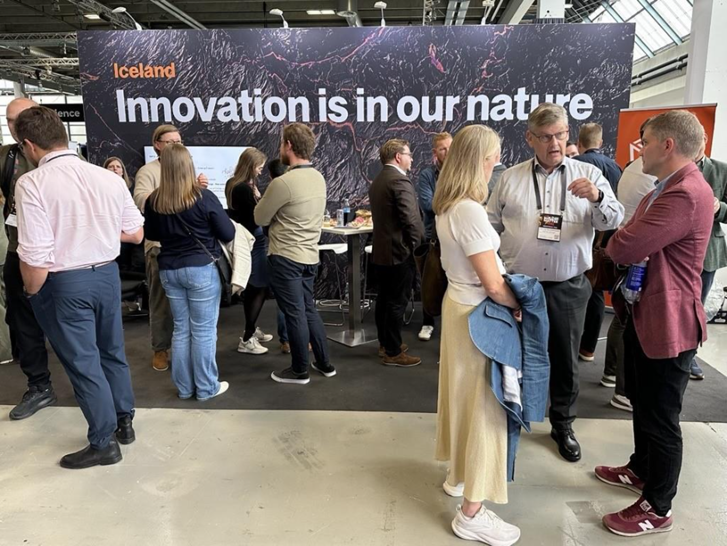 Energy and excitement at the Iceland booth at TechBBQ in Copenhagen, where visitors explored a wide range of Icelandic innovation solutions.