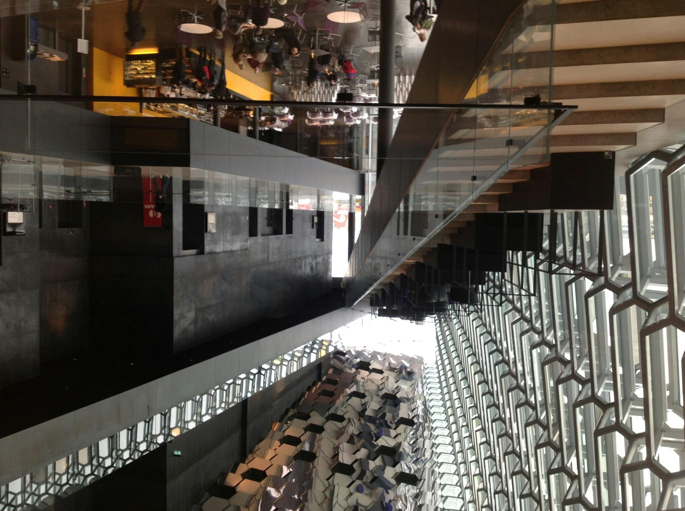 Inside Harpa cultural and social center