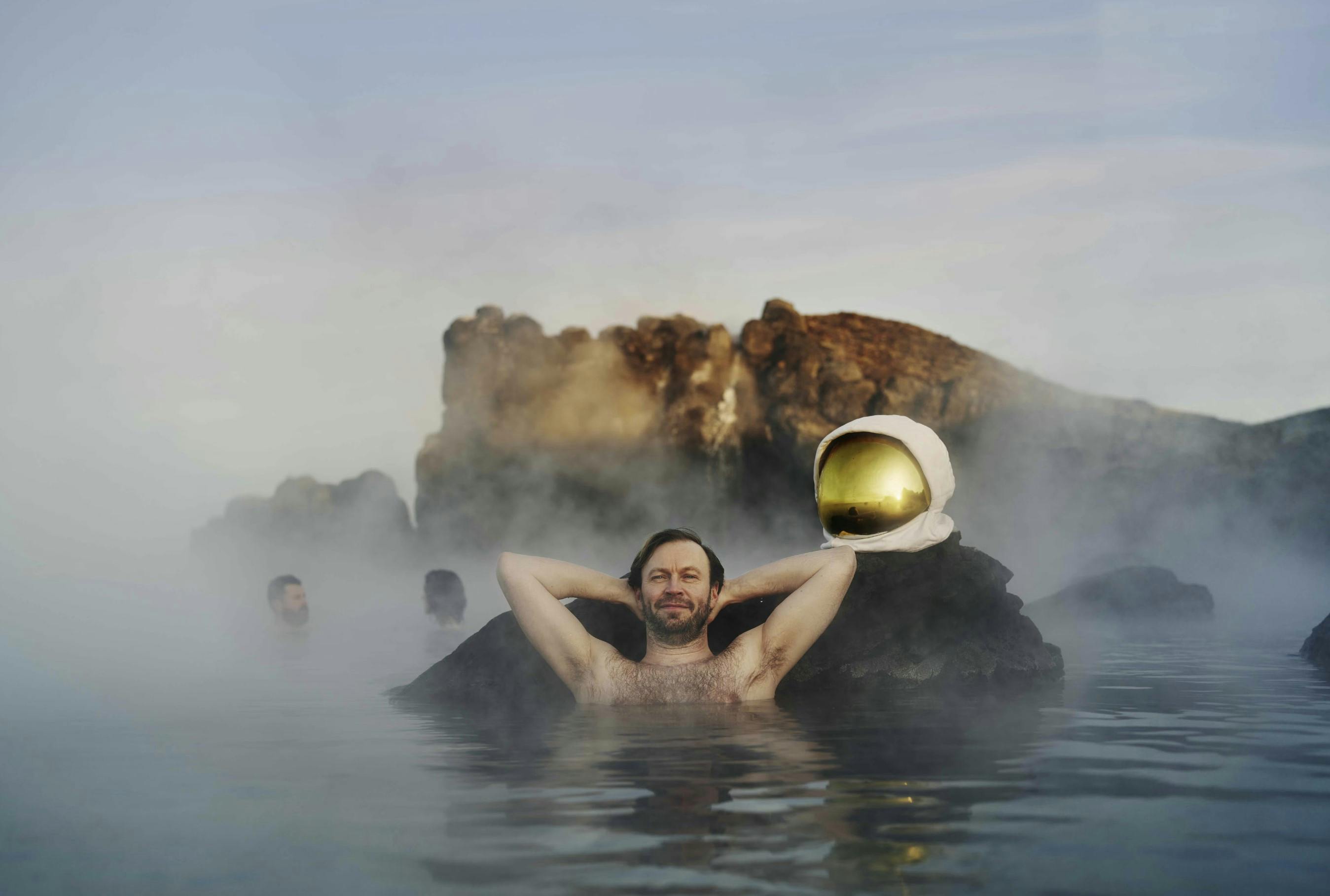 Mission Iceland: man relaxing in Sky Lagoon