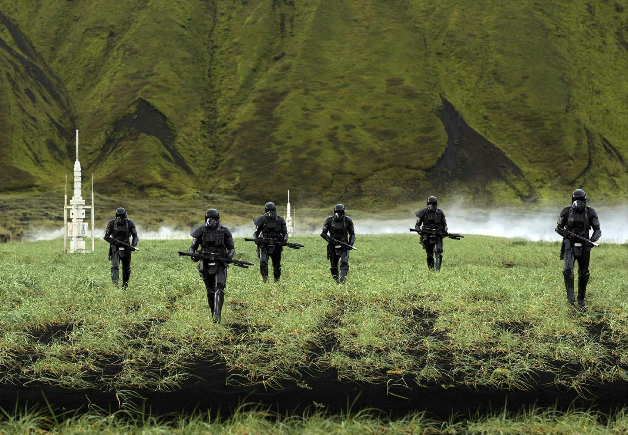 A scene from Rogue One: A Star Wars Story filmed in Iceland
