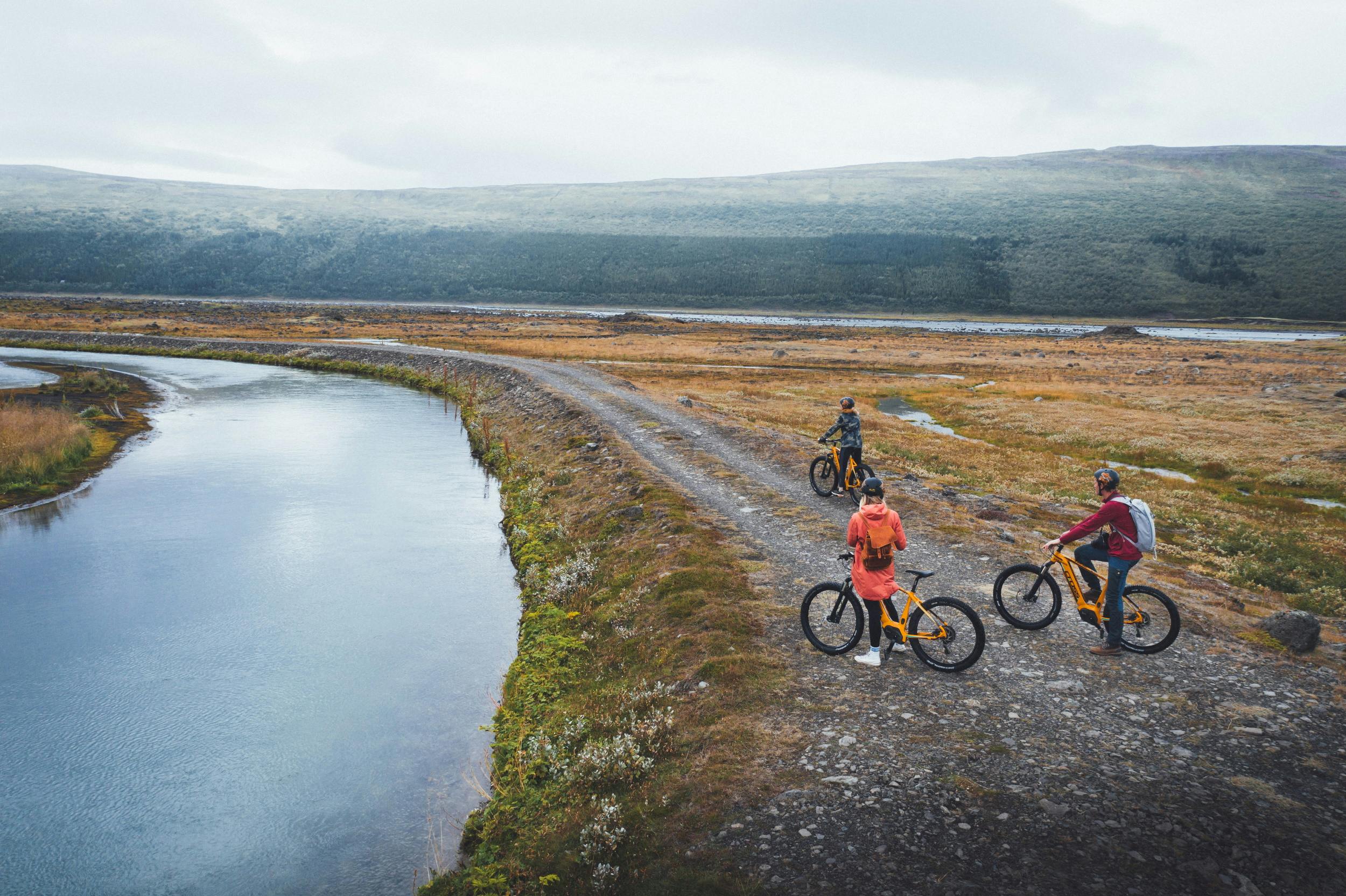 Mountain bikers in Iceland