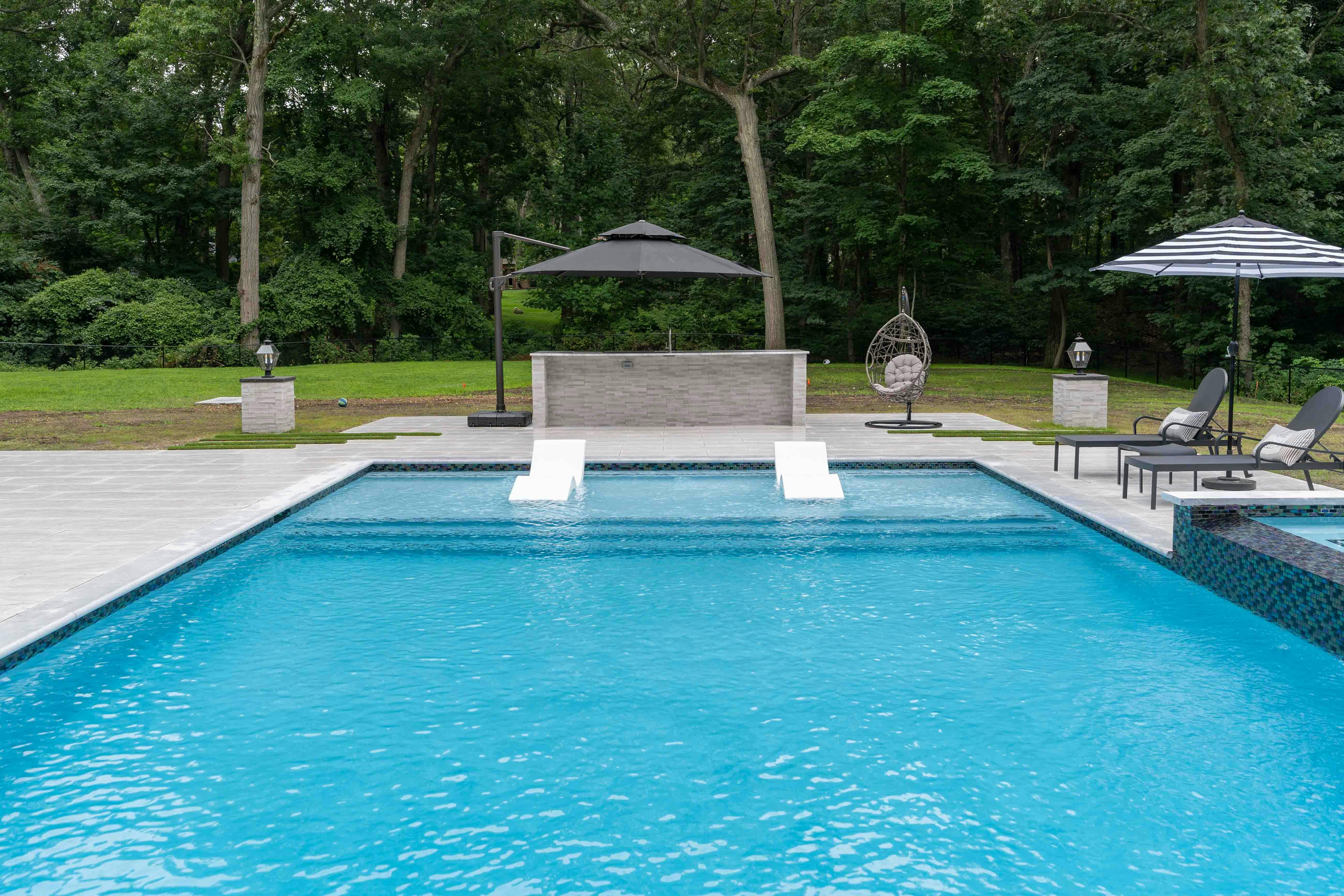 Gunite Pool and Outdoor Kitchen in Syosset, NY Italia Outdoor Living