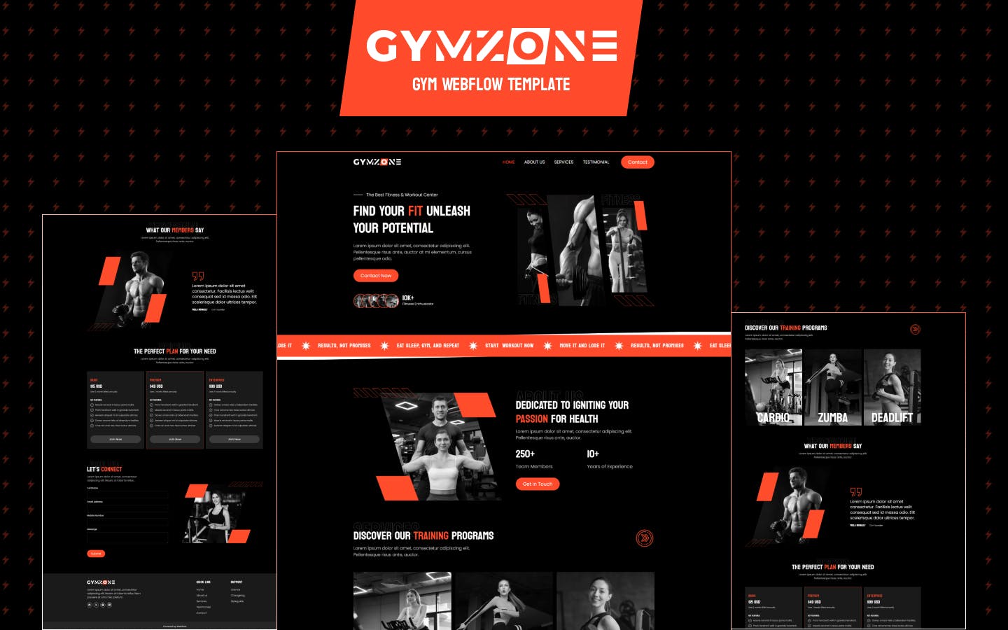 gymzone gym webflow template