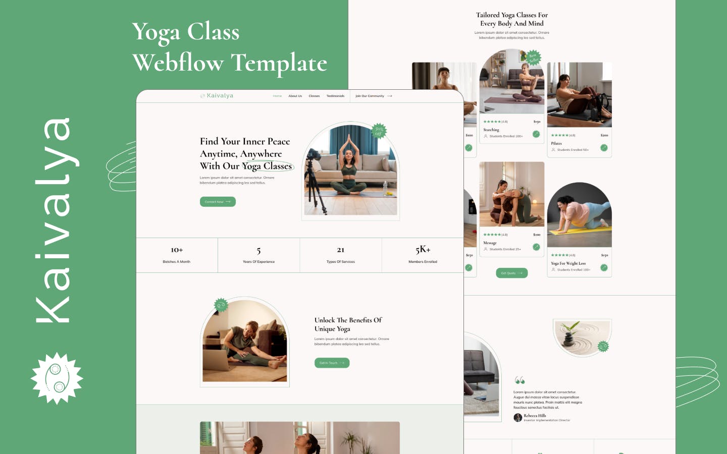 Kaivalya yoga webflow template