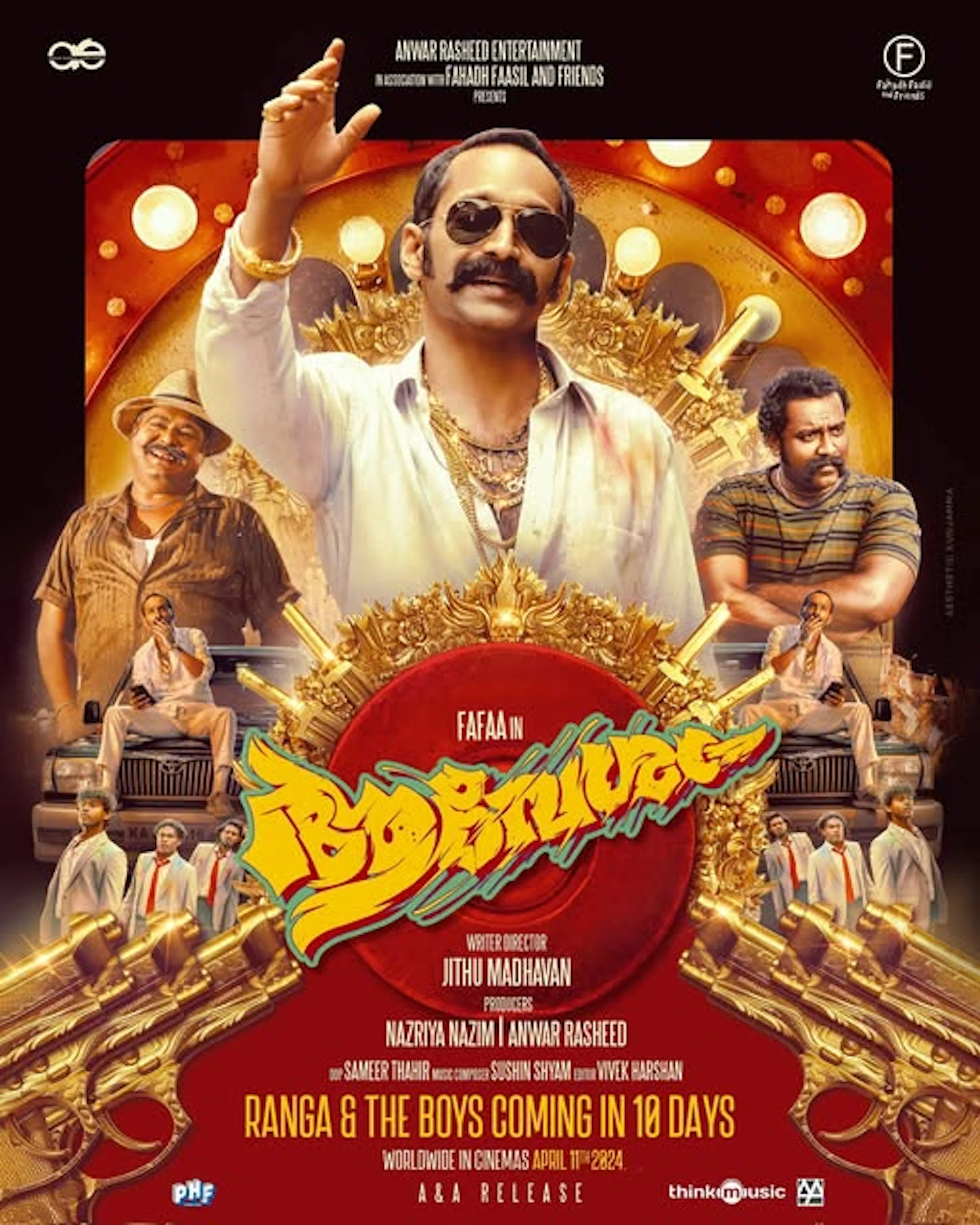 Movie poster for Aavesham, the Malayalam film featuring Master KK, released April 2024