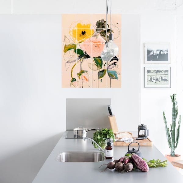 Floral kitchen wall decoration