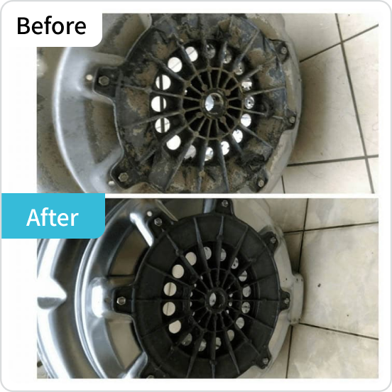 洗衣機清洗前後對比