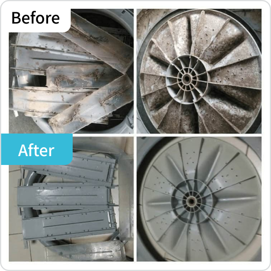 洗衣機清洗前後對比