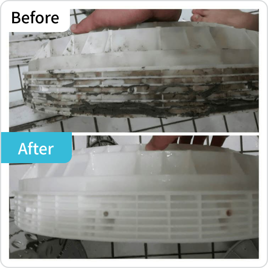 洗衣機清洗前後對比