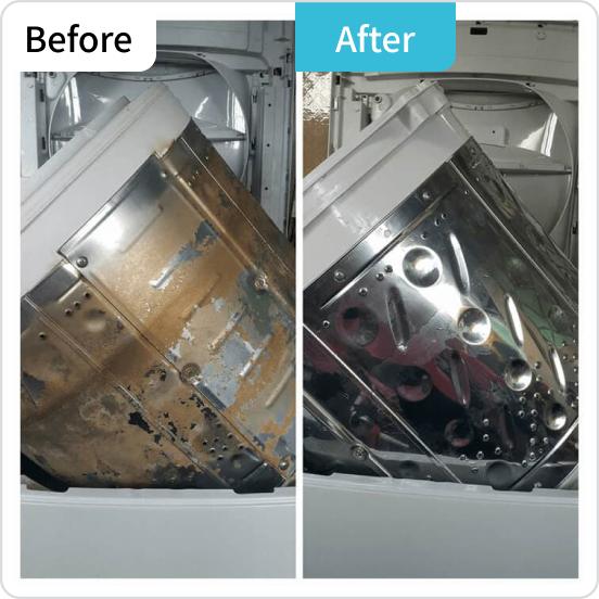 洗衣機清洗前後對比